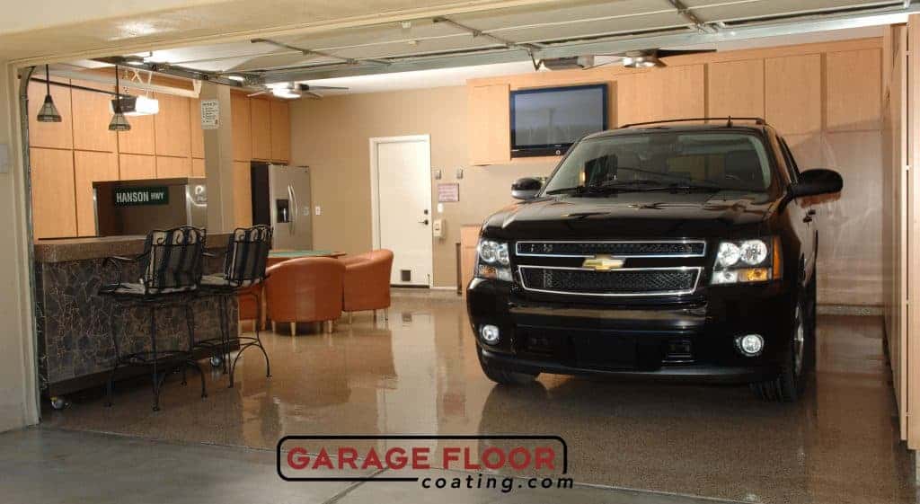 Epoxy flooring increase resale value of home black chevy on garage floor coating