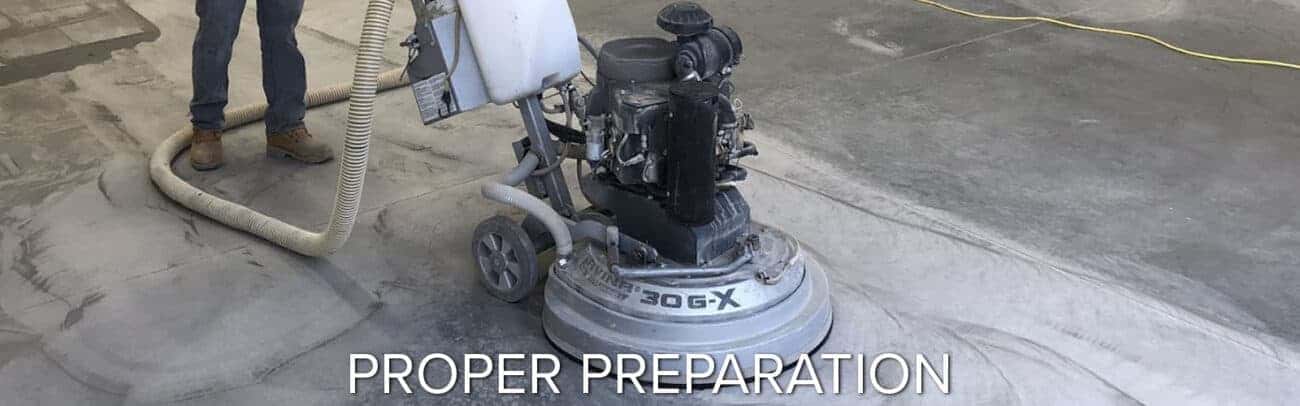 proper concrete preparation using propane grinder epoxy flooring garage floor coatings