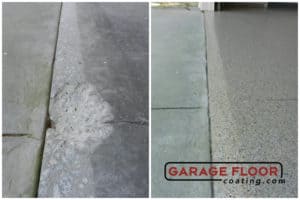 before and after epoxy installs flake garage floor coating GarageFloorCoating.com