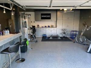 looking for that singular gift home gym epoxy polyaspartic flooring mica flake system