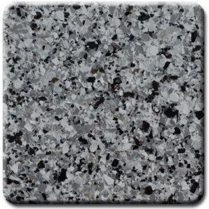 Epoxy flooring Mica Media Earth Effects Silver Spirits garage floor coating color chip sample