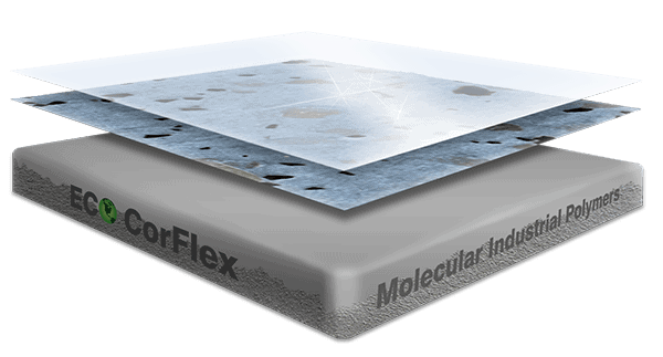 Epoxy flooring Liquid Minerals coating layered illustration