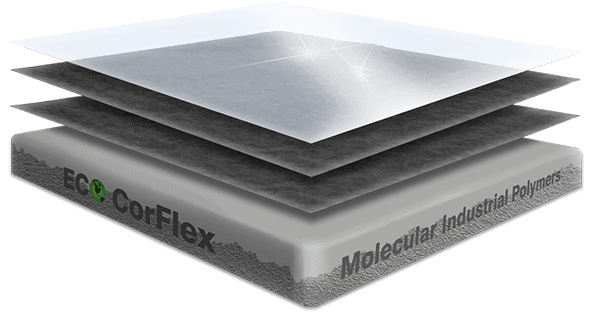 Metallic epoxy Liquid Art coating system layered illustration