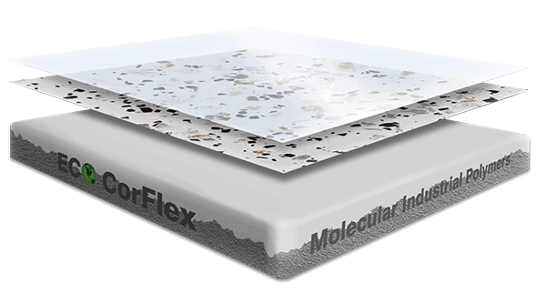 Epoxy flooring Stone Silicate garage coating layered illustration
