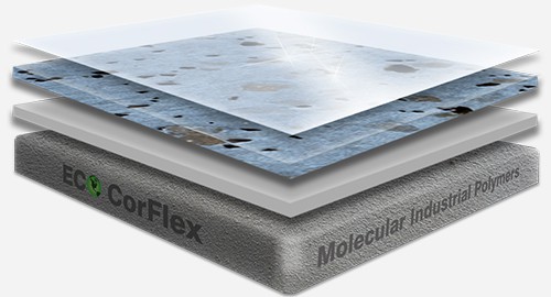 Epoxy flooring Liquid Minerals coating layered illustration