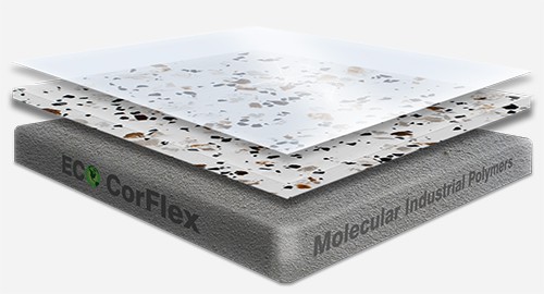 Epoxy flooring Stone Silicate garage coating layered illustration